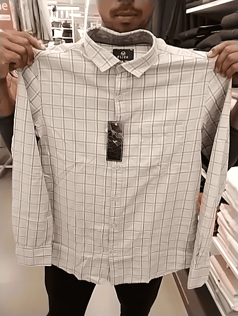 light grey twill casual shirt - 20930694 - Very Small Image - 1