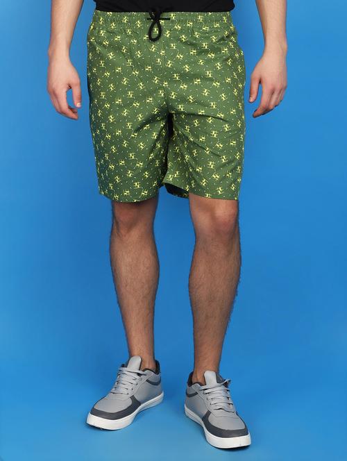 green cotton shorts - 20930704 - Very Small Image - 1