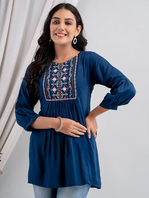 embroidered a-line tunic - 20931299 - Very Small Image - 1
