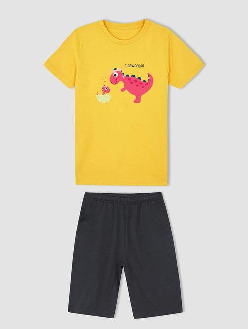 kids chest print cotton shorts twin sets - 20932033 - Very Small Image - 1