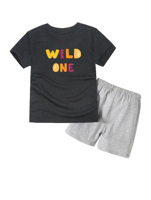 kids chest print cotton shorts twin sets - 20932040 - Very Small Image - 1