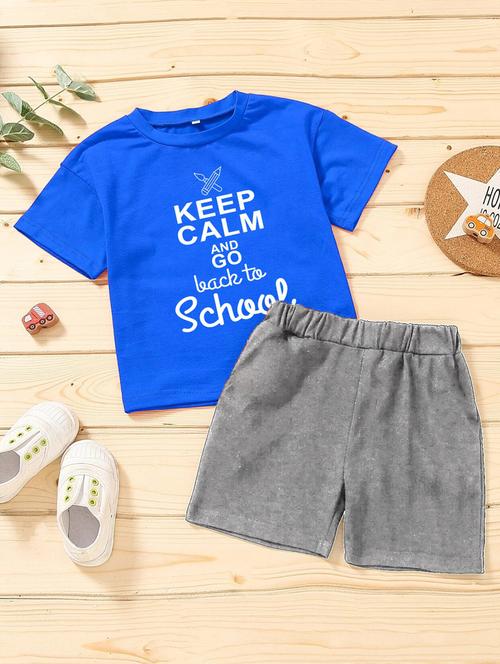 kids front print cotton shorts twin sets - 20932051 - Very Small Image - 1