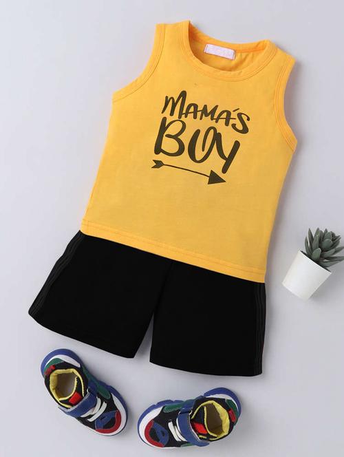 kids front print cotton twin set - 20932191 - Very Small Image - 1