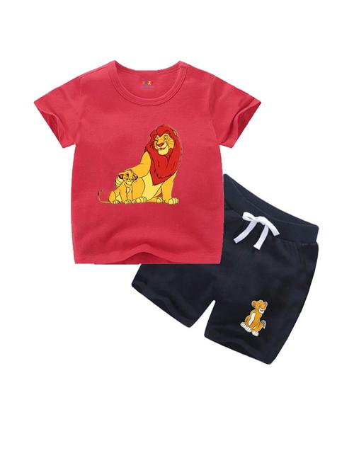 kids front print cotton twin set - 20932208 - Very Small Image - 1