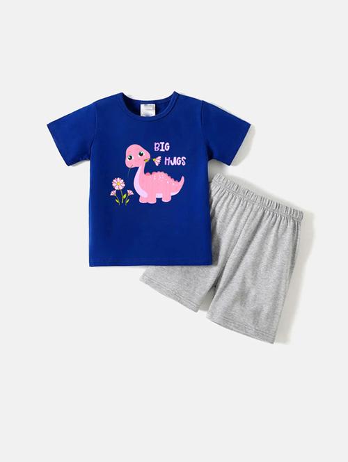 kids front print cotton twin set - 20932233 - Very Small Image - 1