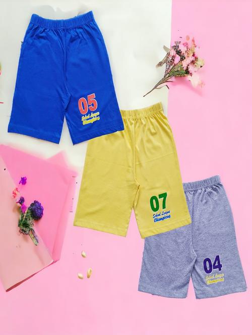 pack of 3 - multi colored cotton blend shorts - 20932317 - Very Small Image - 1