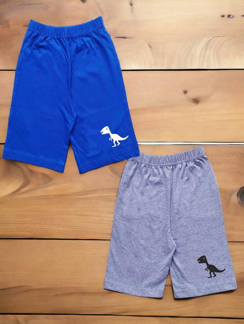 pack of 2 - multi colored cotton blend shorts - 20932332 - Very Small Image - 1