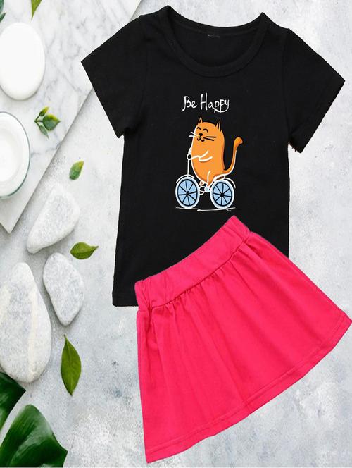 kids graphic printed skirt top sets - 20932395 - Very Small Image - 1