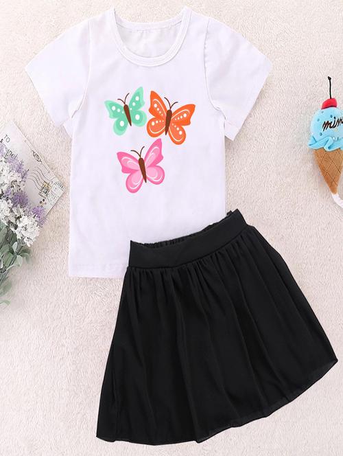 kids graphic printed skirt top set - 20932401 - Very Small Image - 1