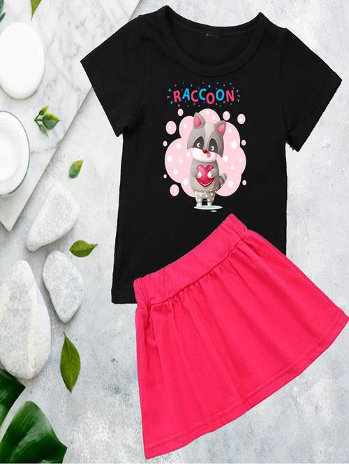 kids graphic printed skirt top set - 20932403 - Very Small Image - 1