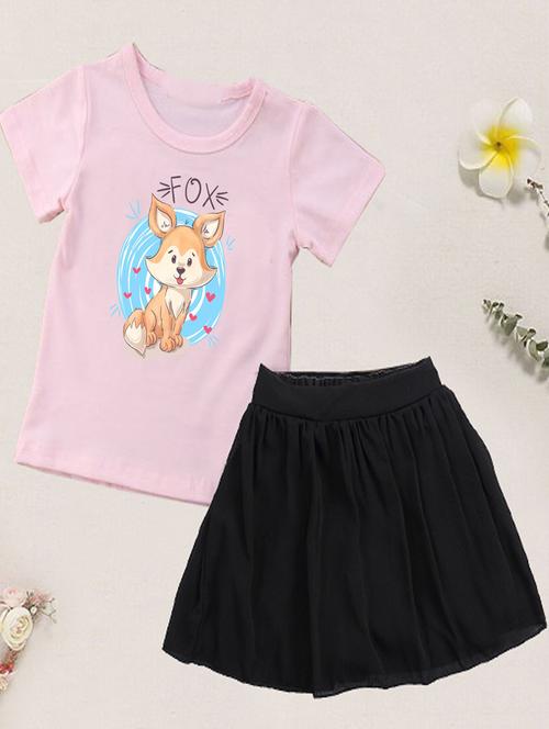 kids graphic printed skirt top set - 20932404 - Very Small Image - 1