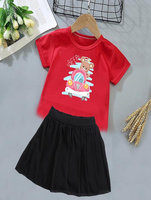 kids graphic printed skirt top set - 20932408 - Very Small Image - 1