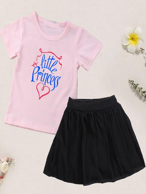 kids typographic printed skirt top set - 20932420 - Very Small Image - 1