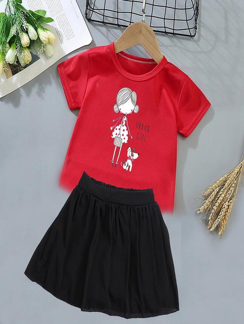 kids graphic printed skirt top set - 20932421 - Very Small Image - 1