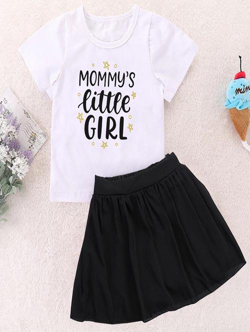 kids typographic printed skirt top set - 20932424 - Very Small Image - 1