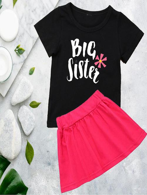 kids typographic printed skirt top set - 20932433 - Very Small Image - 1