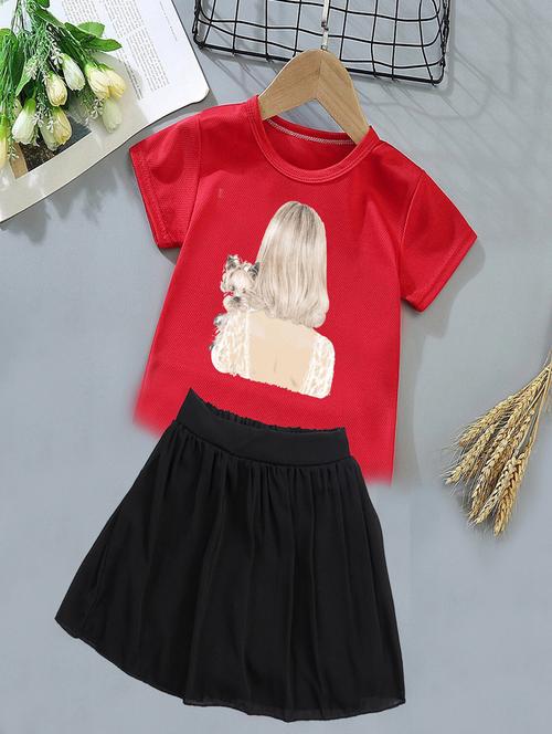 kids graphic printed skirt top set - 20932435 - Very Small Image - 1