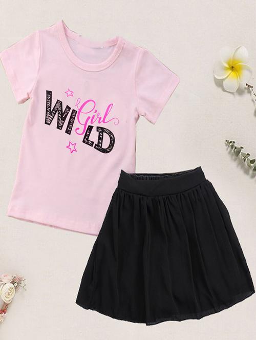kids typographic printed skirt top set - 20932444 - Very Small Image - 1
