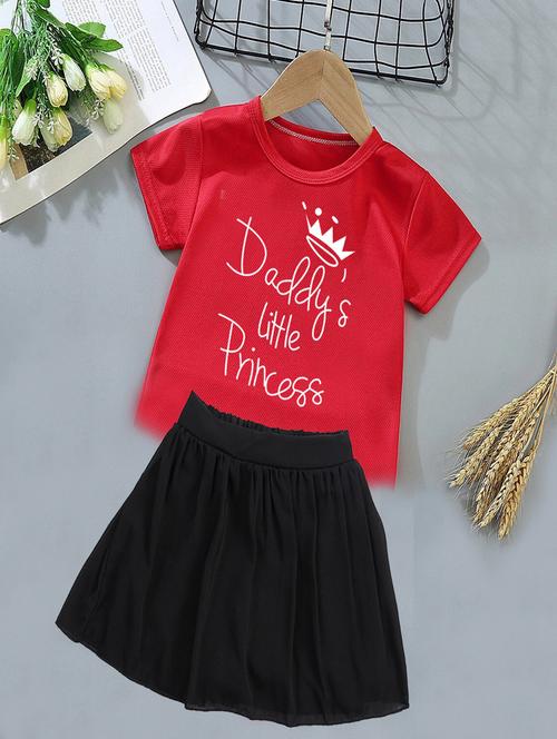 kids typographic printed skirt top set - 20932452 - Very Small Image - 1