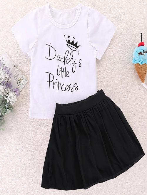 kids typographic printed skirt top set - 20932453 - Very Small Image - 1