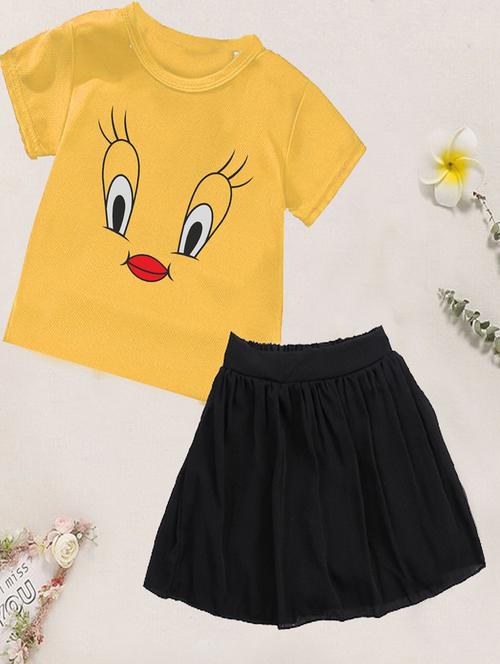 kids graphic printed skirt top set - 20932455 - Very Small Image - 1