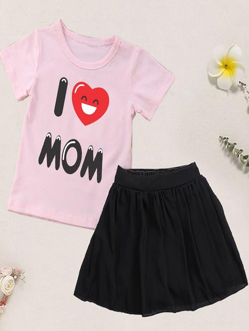 kids graphic printed skirt top set - 20932464 - Very Small Image - 1