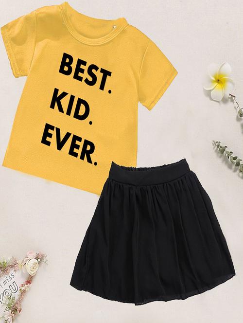 kids typographic printed skirt top set - 20932465 - Very Small Image - 1