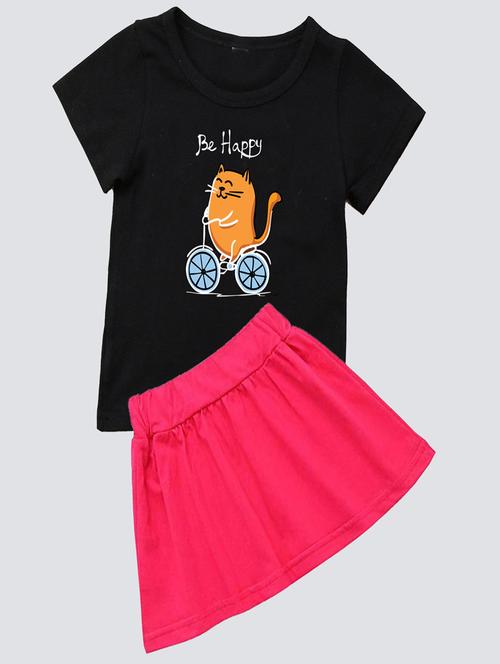 kids graphic printed skirt top set - 20932469 - Very Small Image - 1