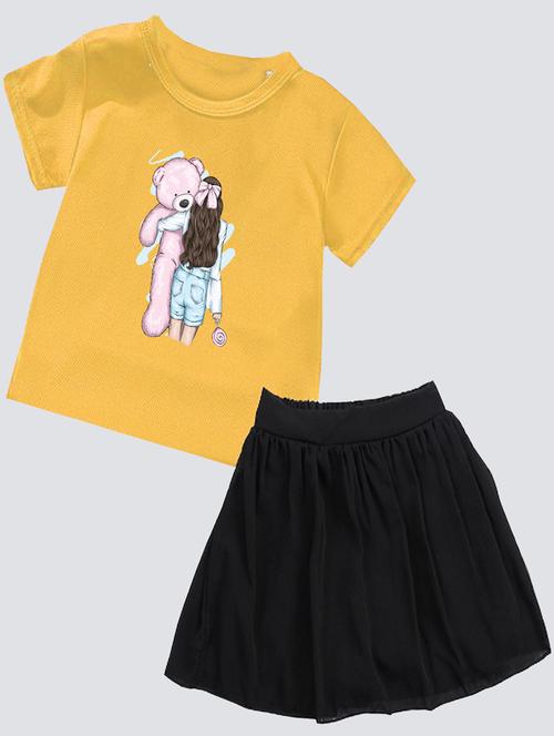 kids graphic printed skirt top set - 20932472 - Very Small Image - 1