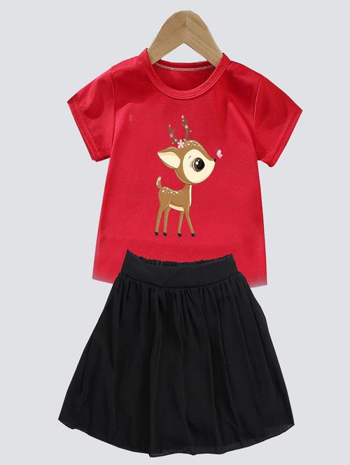 kids graphic printed skirt top set - 20932474 - Very Small Image - 1
