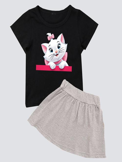 kids graphic printed skirt top set - 20932476 - Very Small Image - 1