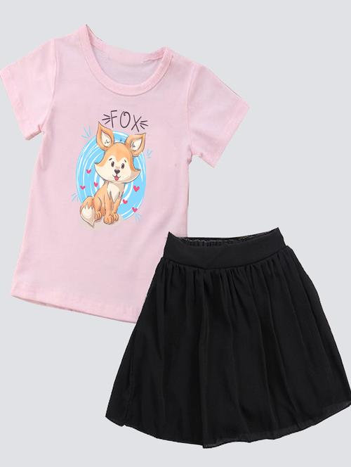 kids graphic printed skirt top set - 20932478 - Very Small Image - 1