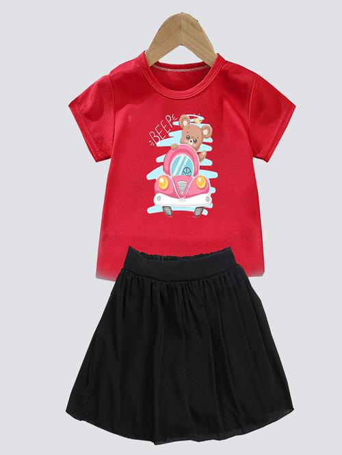 kids graphic printed skirt top set - 20932481 - Very Small Image - 1