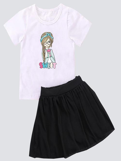 kids graphic printed skirt top set - 20932482 - Very Small Image - 1