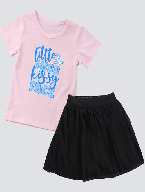 kids typographic printed skirt top set - 20932487 - Very Small Image - 1