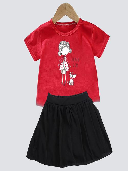 kids graphic printed skirt top set - 20932493 - Very Small Image - 1