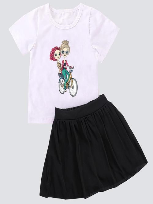 kids graphic printed skirt top set - 20932509 - Very Small Image - 1