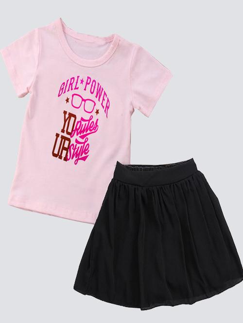 kids typographic printed skirt top set - 20932513 - Very Small Image - 1