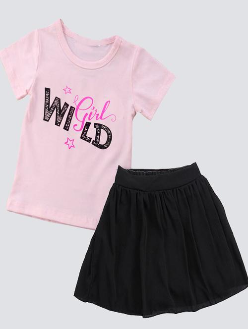 kids typographic printed skirt top set - 20932516 - Very Small Image - 1