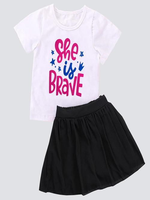 kids typographic printed skirt top set - 20932517 - Very Small Image - 1