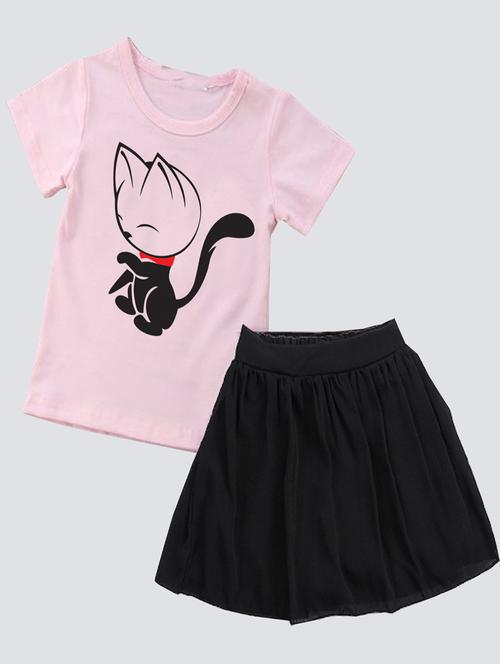 kids graphic printed skirt top set - 20932518 - Very Small Image - 1