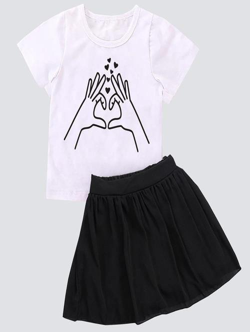 kids graphic printed skirt top set - 20932520 - Very Small Image - 1