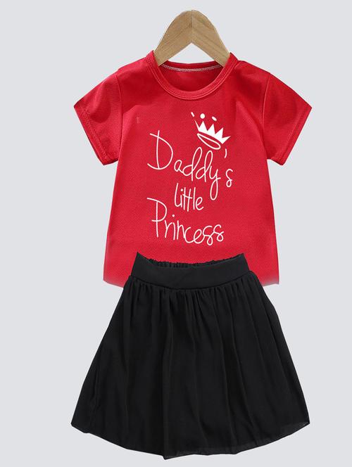 kids typographic printed skirt top set - 20932524 - Very Small Image - 1