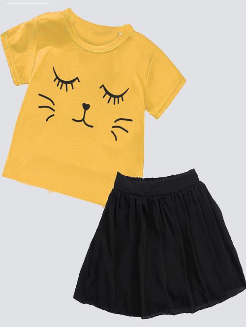 kids graphic printed skirt top set - 20932530 - Very Small Image - 1