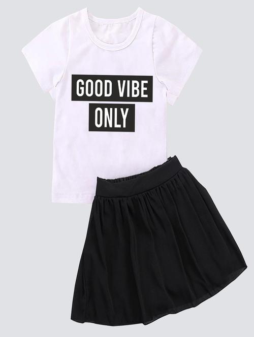 kids typographic printed skirt top set - 20932534 - Very Small Image - 1