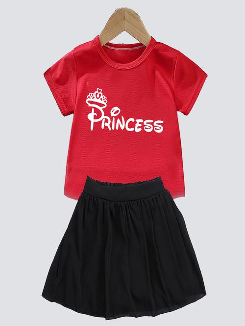 kids typographic printed skirt top set - 20932535 - Very Small Image - 1
