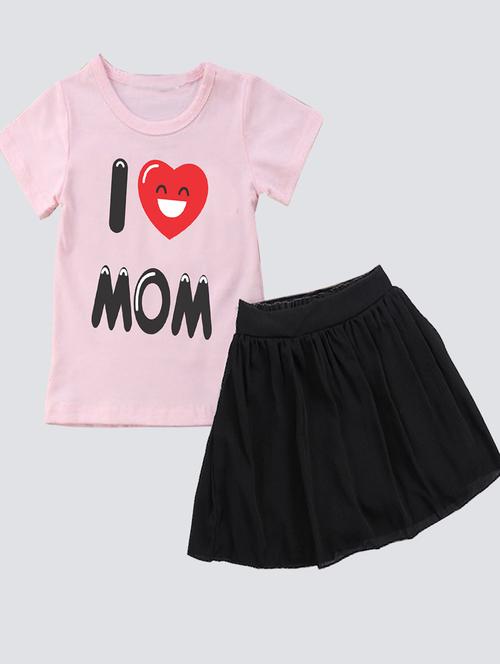 kids graphic printed skirt top set - 20932536 - Very Small Image - 1