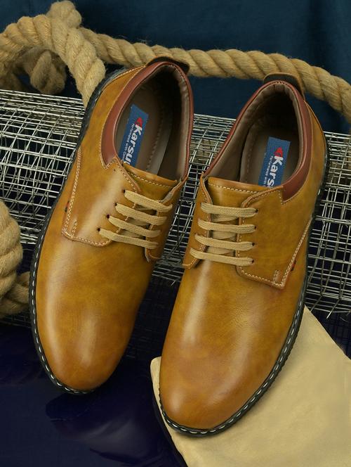 tan lace-up casual shoes - 20932802 - Very Small Image - 1