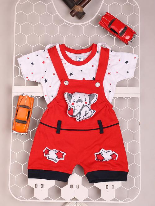 kids cotton dungarees twin set - 20934235 - Very Small Image - 1