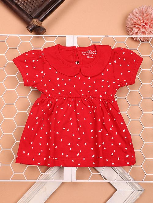 red printed detailed frock - 20934276 - Very Small Image - 1